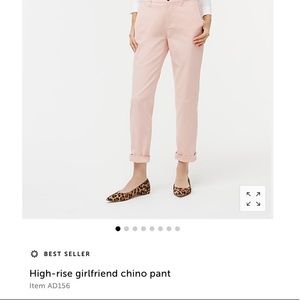 J Crew High-rise girlfriend chino pant.